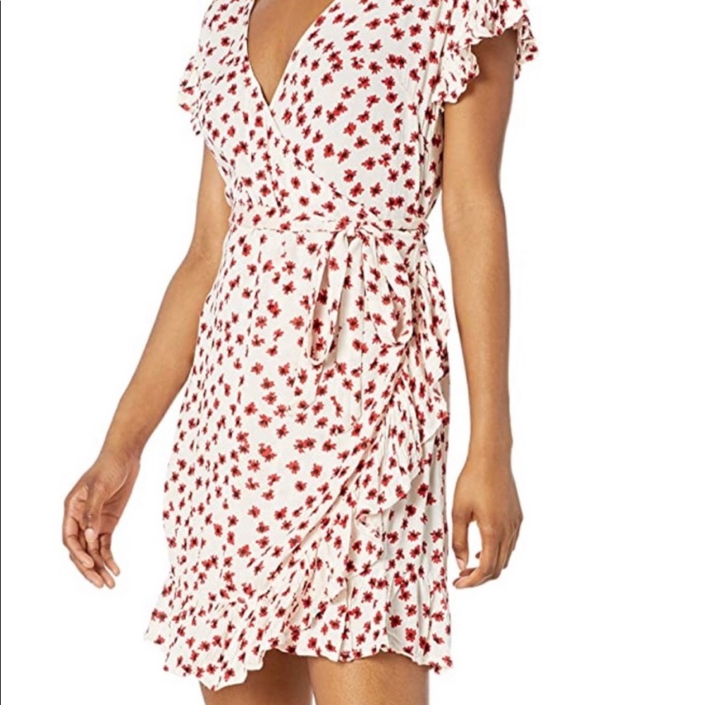 Billabong white and red wrap dress